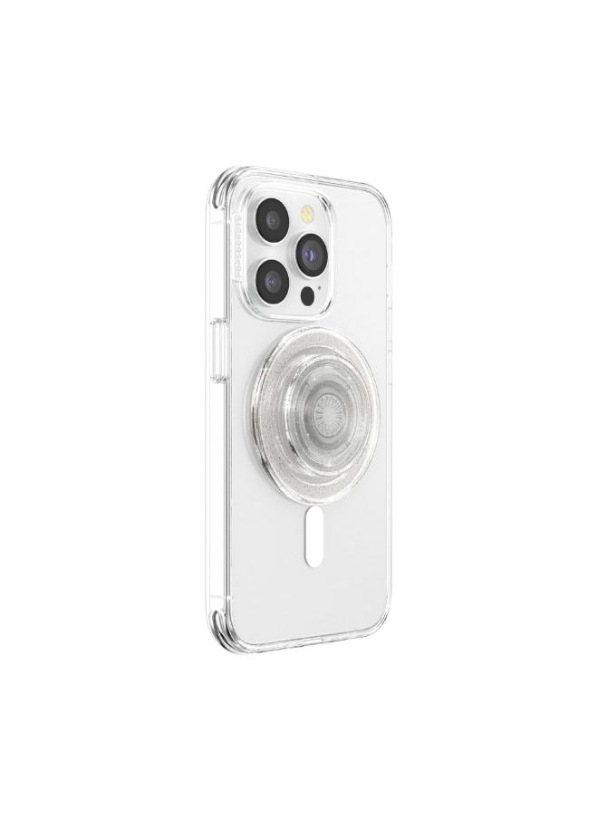 POPSOCKETS MagSafe PopGrip Glitter | Magnetic Phone Grip & Stand, Strong Magnet, for iPhone 15/14/13/12 & MagSafe Cases, Included Adapter Ring for non-MagSafe Phones & Cases - Clear Glitter  - Image 5