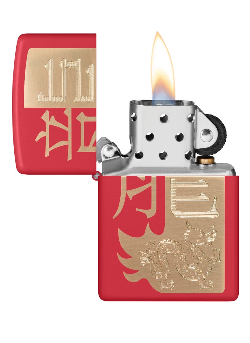 Zippo - 48769 233 The Dragon 2024 Red Matte Windproof Lighter - Image 1
