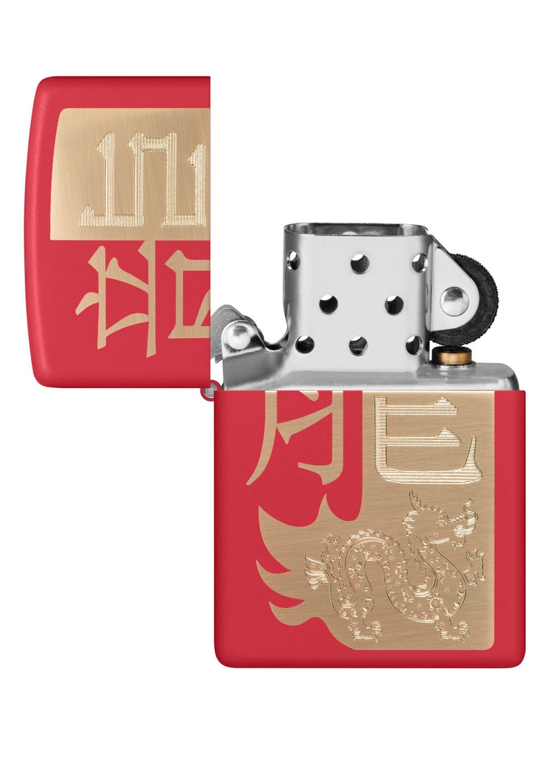 Zippo - 48769 233 The Dragon 2024 Red Matte Windproof Lighter - Image 1