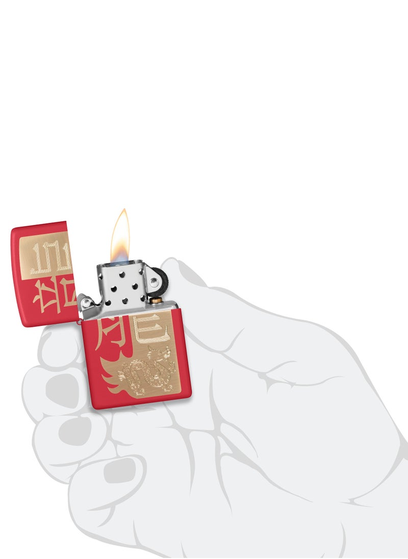 Zippo - 48769 233 The Dragon 2024 Red Matte Windproof Lighter - Image 1