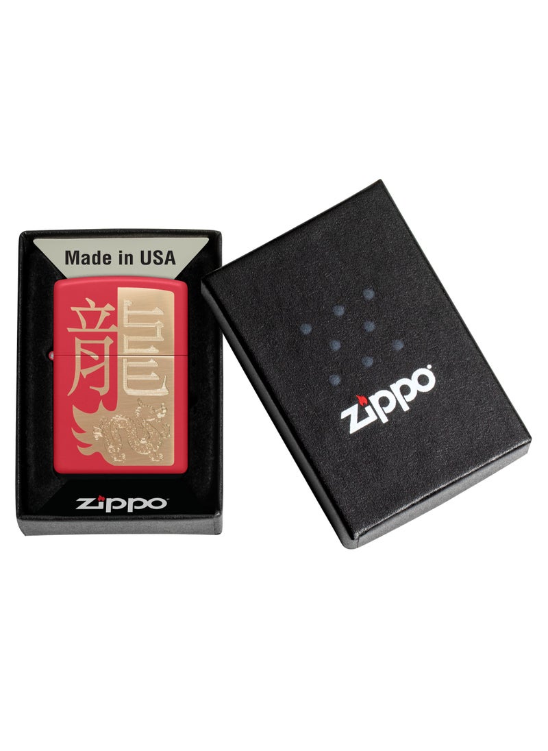 Zippo - 48769 233 The Dragon 2024 Red Matte Windproof Lighter - Image 1