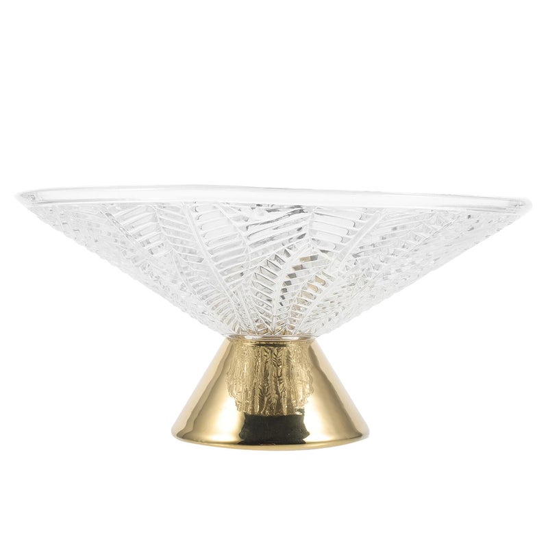 Leaf Shaped Glass Fruit Bowl Footed Modern Centerpiece For Living Room Wedding Table Display - Image 2