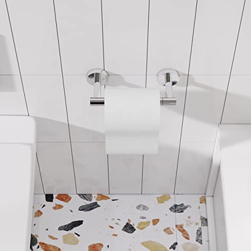 RARXTR Toilet Paper Holder Chrome SUS304 Stainless Steel Double Post Pivoting Polish Chrome Toilet Paper Roll Holder Wall Mounted Toilet Tissue Holder for Commercial Bathroom RV, Polished, 2 Pack - Image 2