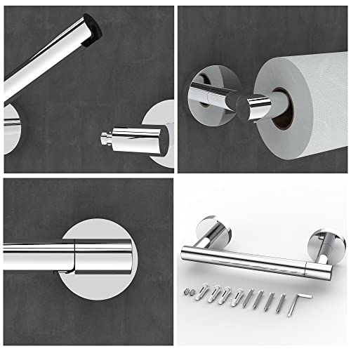 RARXTR Toilet Paper Holder Chrome SUS304 Stainless Steel Double Post Pivoting Polish Chrome Toilet Paper Roll Holder Wall Mounted Toilet Tissue Holder for Commercial Bathroom RV, Polished, 2 Pack - Image 4