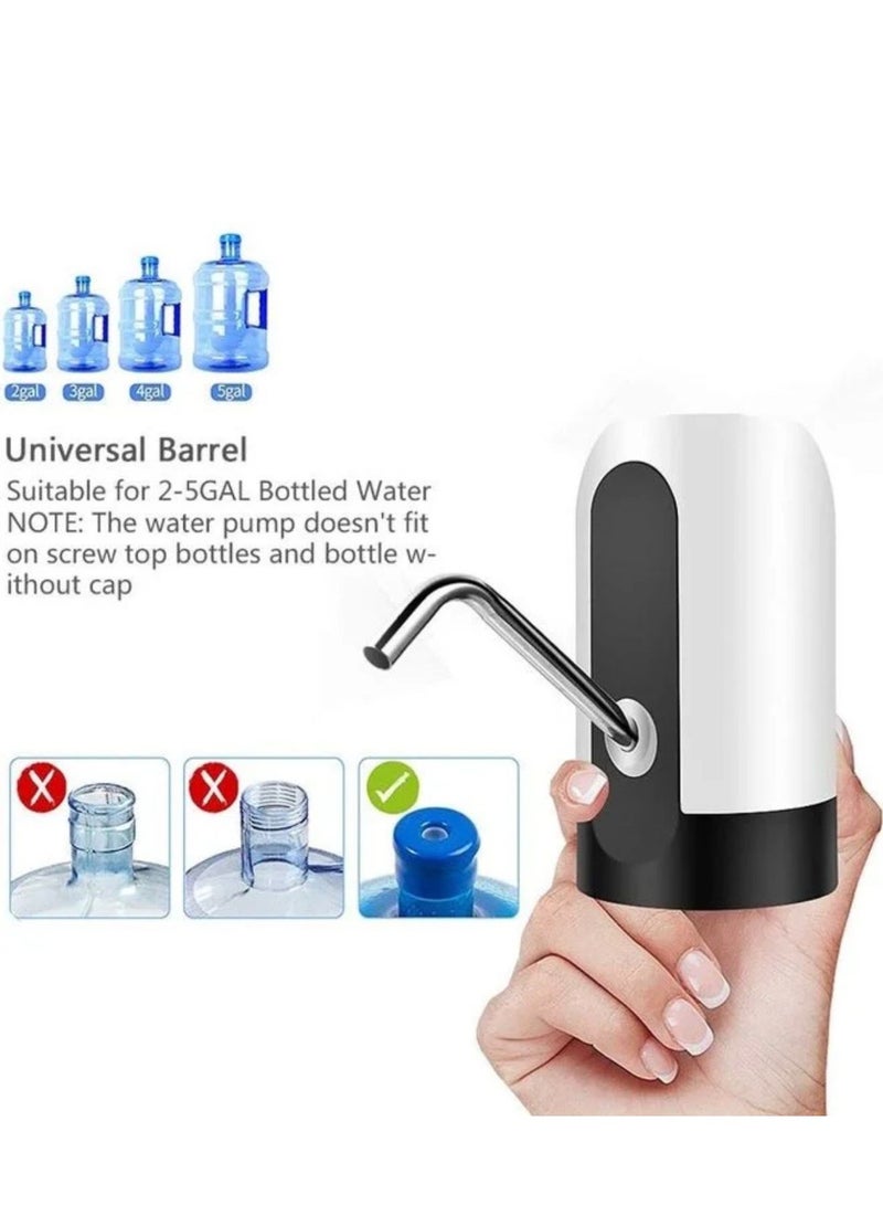 Portable automatic electric pump water dispenser with USB Charging port white black - Image 2