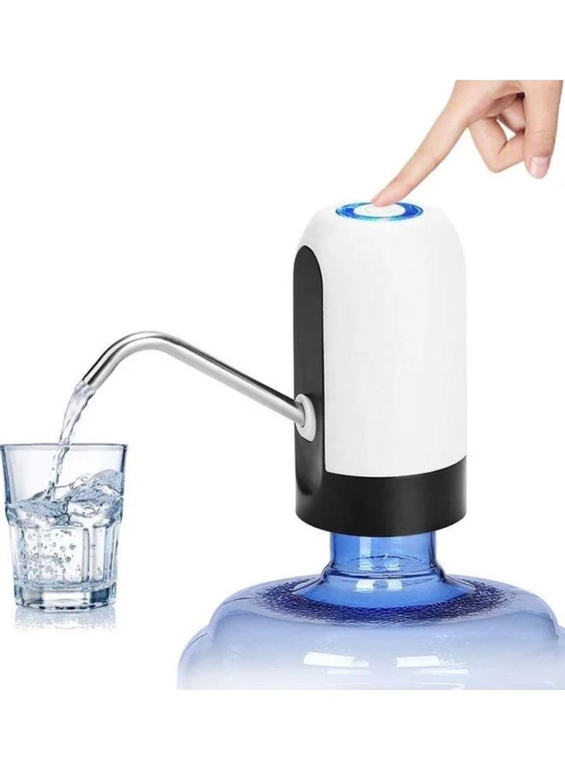 Portable automatic electric pump water dispenser with USB Charging port white black - Image 1