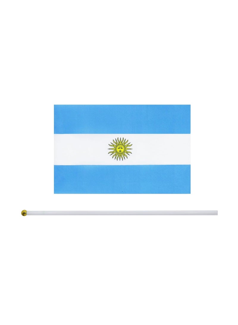 General Flag of Argentina A5 Size, Argentina Flag with Stick. Pack Of 5 Pieces.  - Image 3