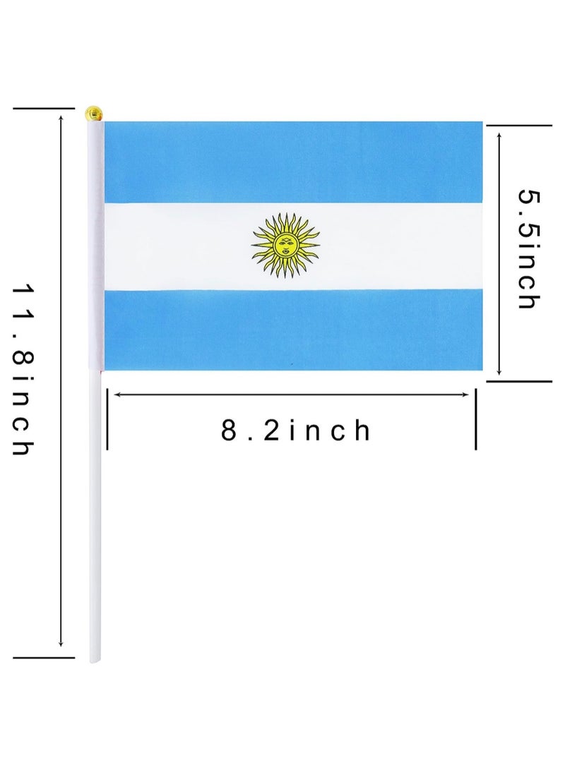 General Flag of Argentina A5 Size, Argentina Flag with Stick. Pack Of 5 Pieces.  - Image 2