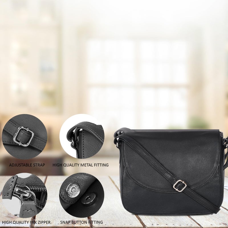 Ozora Genuine Leather Shoulder Crossbody Purse For Women with Adjustable Strap, Mobile Pocket & Outside & Inside Zipper - Image 5