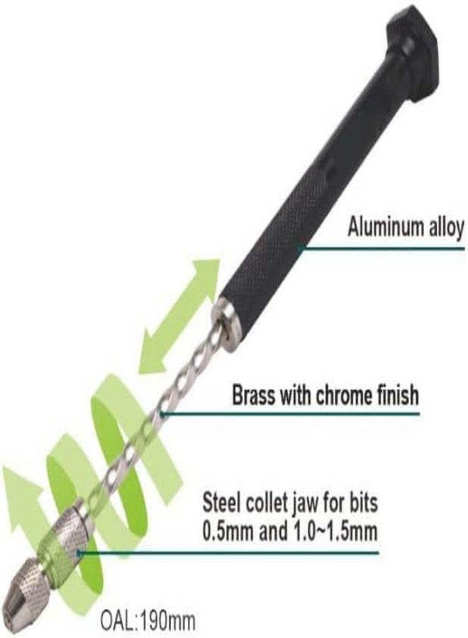 UPTODATETOOLS 185mm PCB Push Spiral Hand Drill with 1 Collets Precision Drill Tool Pin Vise and Semi-automatic Spiral Hand Drill Rotary Tool - Image 5