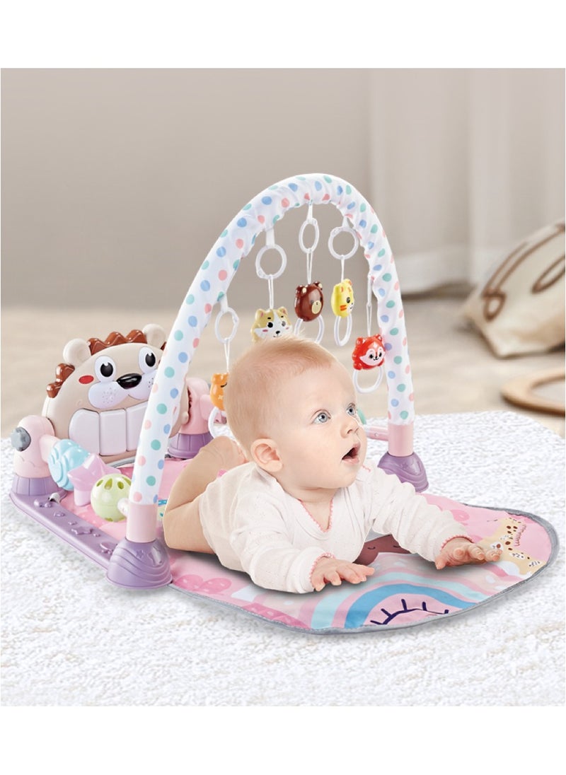 JoyousSto Baby Play Mat,Baby Gym,Funny Play Piano Tummy Time Baby Activity Mat with 5 Infant Sensory Baby Toys, Music and Lights Boy & Girl Gifts for Newborn Baby 0 to 18 Months  - Image 1