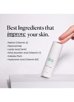 Qure Qure All In One Hyaluronic Acid Serum for Face, Facial Serum With Niacinamides, Retinol, Lactic & Mandelic Acid, Bakuchiol, Peptides & Vitamin C Formulated For | Fine Lines | Wrinkles | Dark Spots  - Image 3