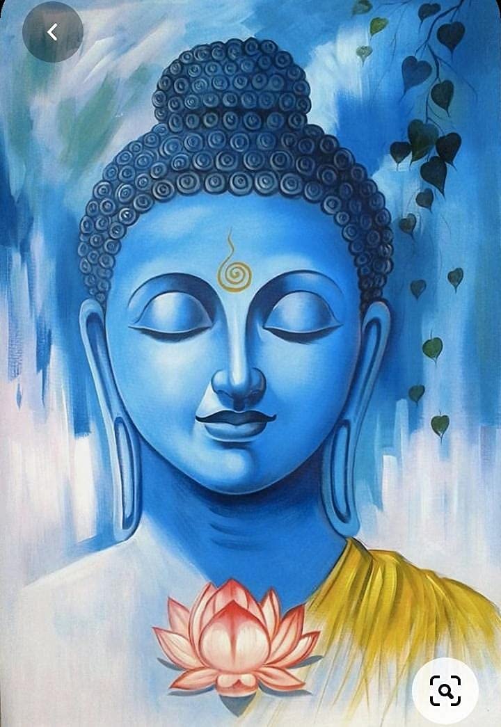 Honger Honger Polyester 3D Digital God Buddha Printed 4 x 9 Feet Long Door Curtain Pack of 1 Pecs for Home Temple Room Living Room Curtain 