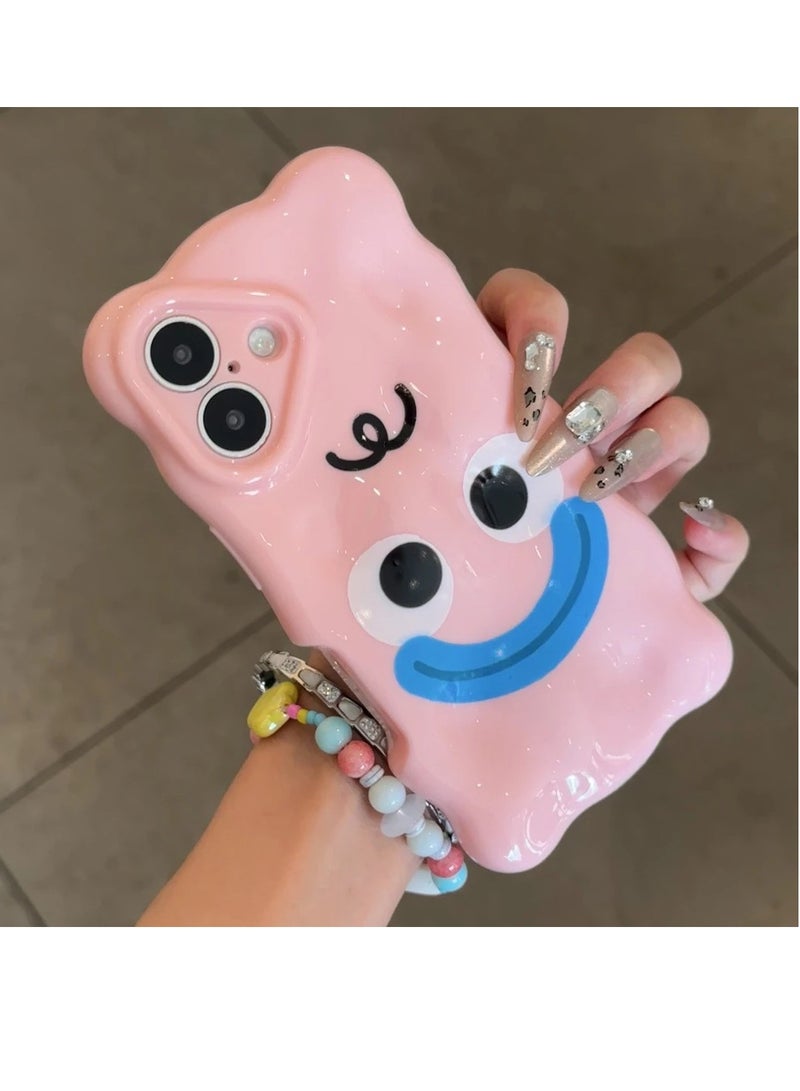 NIBEMINENT Funny And Humorous Emoticons Protective TPU Case Cover For IPhone 16 Pro Max, Powder