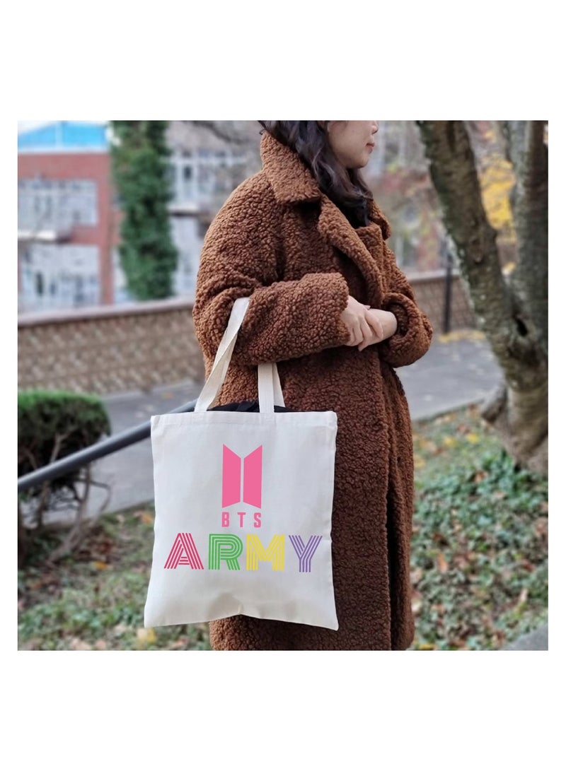 BTS - Cotton bags - Reusable cotton bags - Eco Friendly - Light Weight - For grocery, school, office, Travel - Image 5