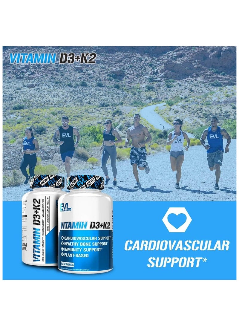 EVLution Nutrition, Vitamin D3 + K2, 60 Capsules - Image 3