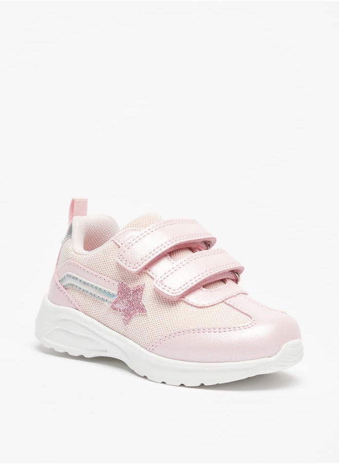Flora Bella By Shoexpress - Girl's Star Applique Sports Shoes with Hook and Loop Closure - Image 1
