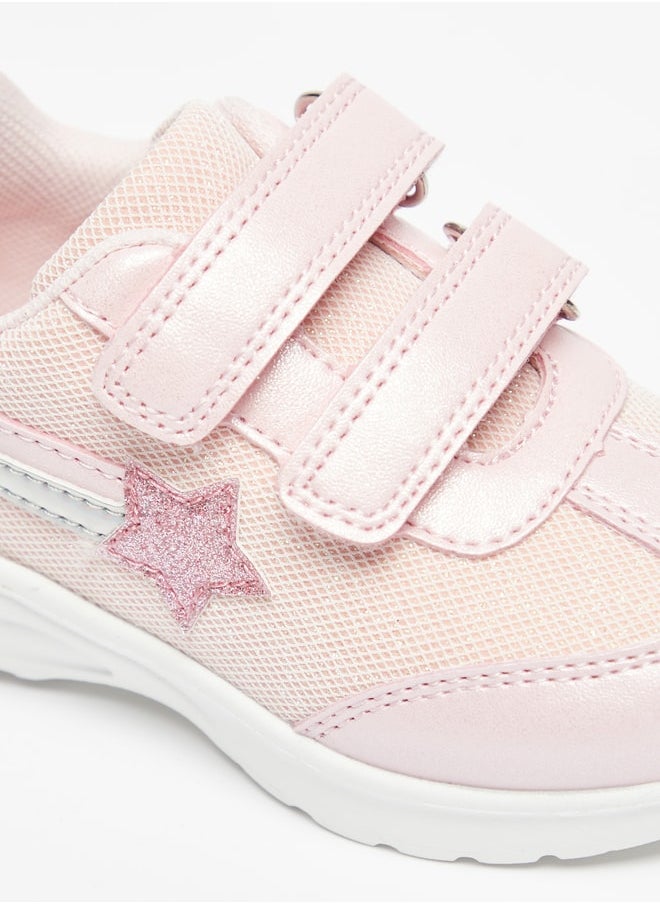 Flora Bella By Shoexpress - Girl's Star Applique Sports Shoes with Hook and Loop Closure - Image 1