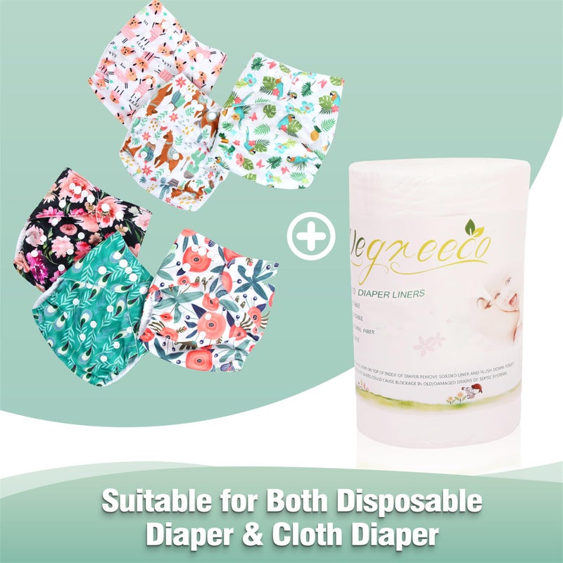 ويجريكو wegreeco Unscented Diaper Liners,Fragance Free and Chlorine Free - 100 Sheets Per Roll (1 Roll) - Image 5