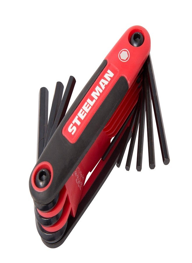 STEELMAN 41929 9-Piece Folding Hex Key Set, Standard (SAE-Inch) - Image 1