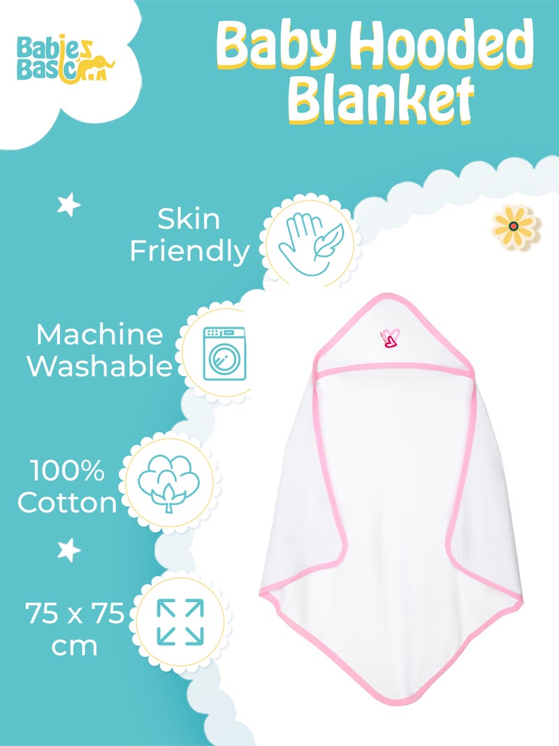 Babies Basic 100% Cotton Swaddle / Receiving Blanket for New Born, 75*75cm , Pink - Image 4
