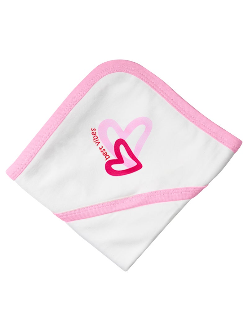Babies Basic 100% Cotton Swaddle / Receiving Blanket for New Born, 75*75cm , Pink - Image 5