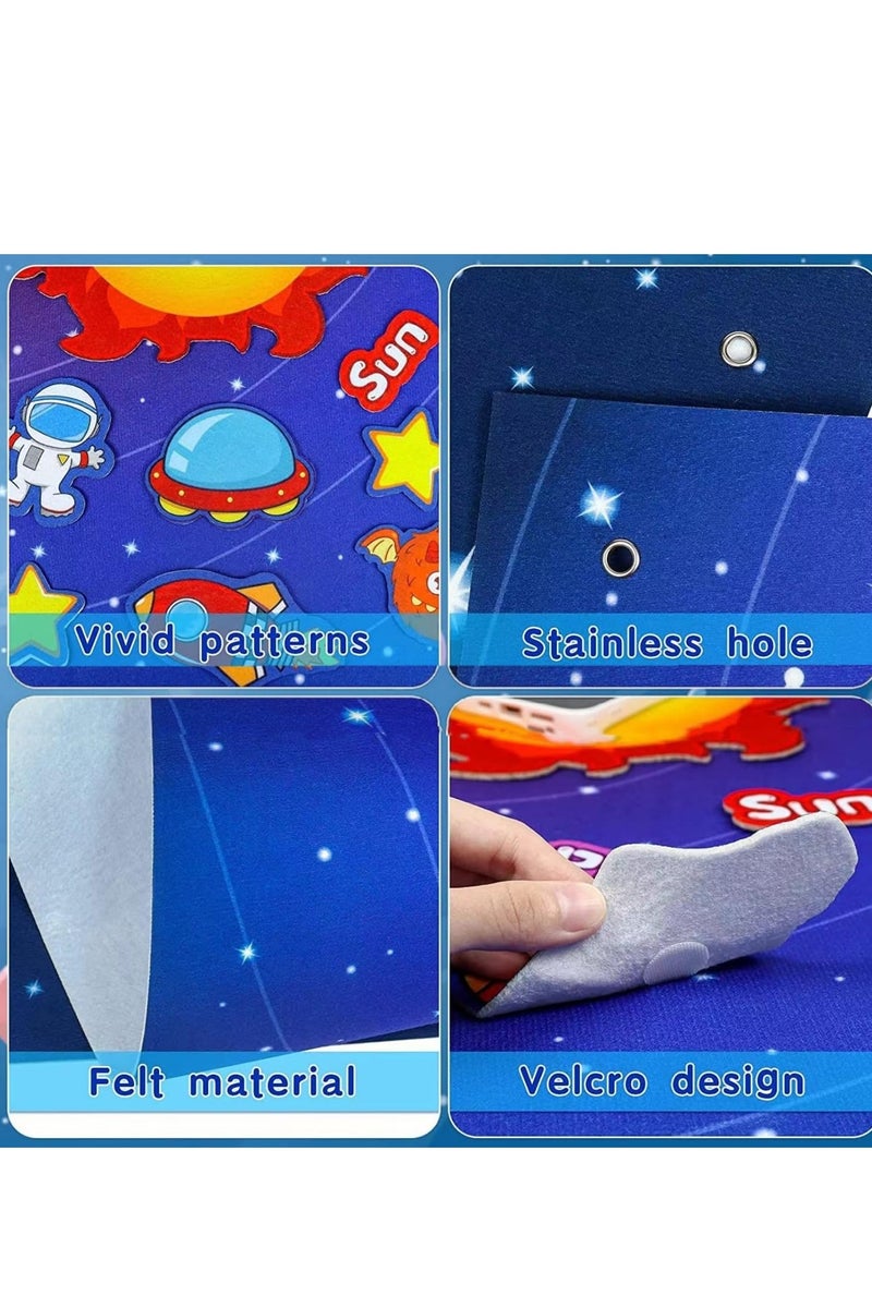 DURKU 30 Pcs Outer Space Felt Board Set, Solar System Interactive Play Kit for Kids, 3.5 Ft Preschool Early Learning Center for Classroom Planet Toys (Solar System) - Image 5