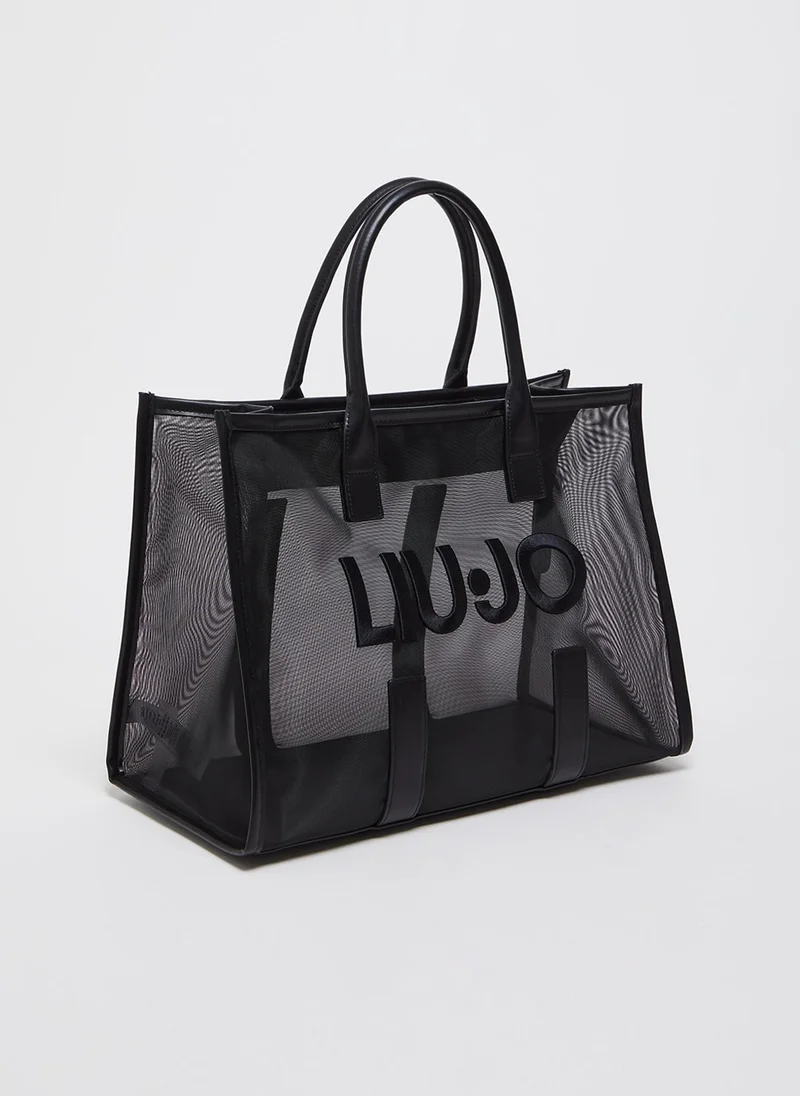 ليو جو Nylon Shopping Tote With Logo