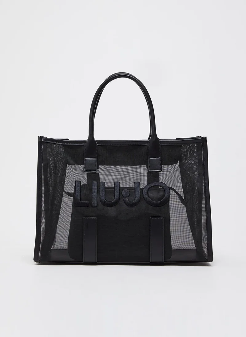 ليو جو Nylon Shopping Tote With Logo