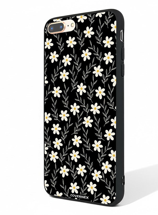 Covernex Apple iPhone 8 Plus Protective Case Cover Printed Featuring Midnight Garden Tiny Daisy Pattern - Image 1