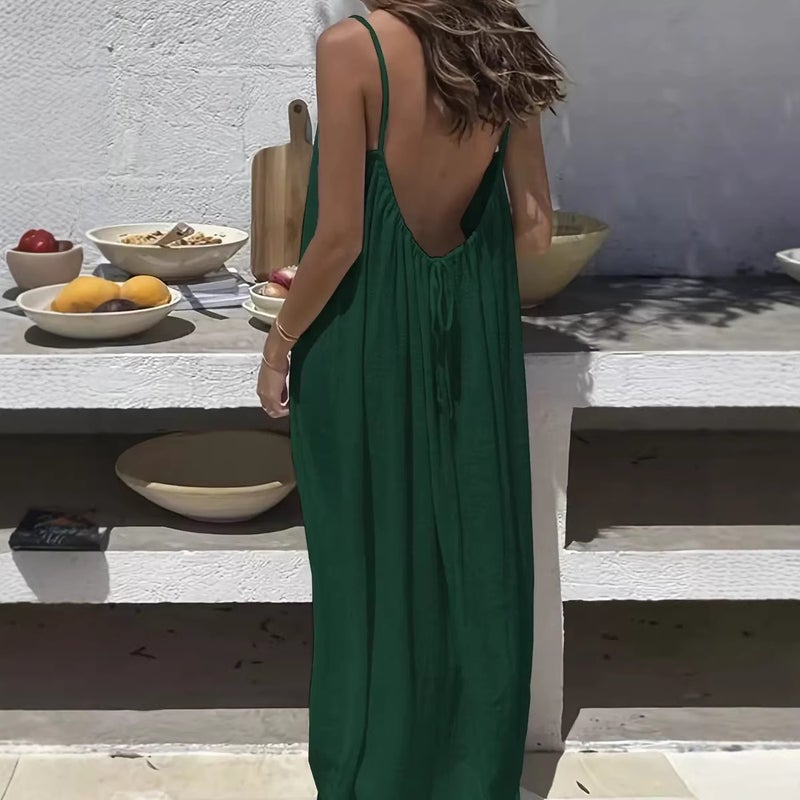 فستان نسائي فضفاض بحمالات - Image 2