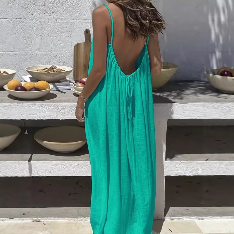 فستان نسائي فضفاض بحمالات - Image 4