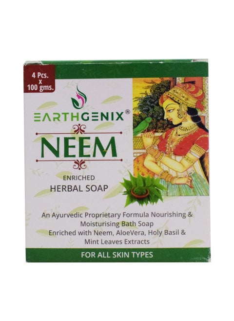 Earthgenix Neem Enriched Herbal Soap 4 x100Gm