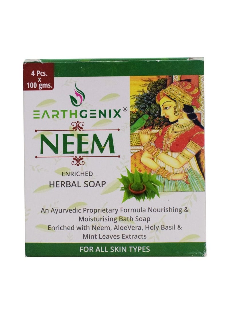 Earthgenix - Earthgenix Neem Enriched Herbal Soap 4 x100Gm - Image 1