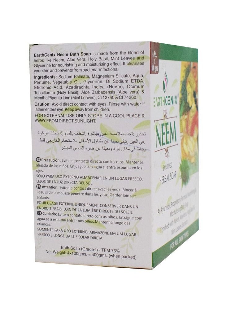 Earthgenix - Earthgenix Neem Enriched Herbal Soap 4 x100Gm - Image 1