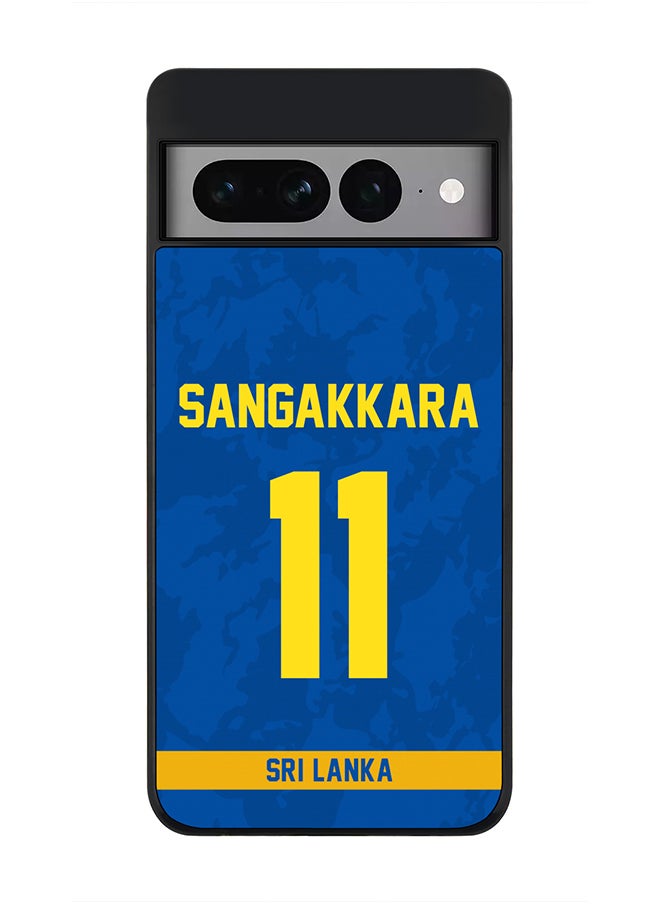 Stylizedd - Rugged Black Edge Case for Google Pixel 7 Pro, Slim fit Soft Case Flexible thin Cover - Player Name - Kumar Sangakkara, Jersey Number- 11 - Image 1