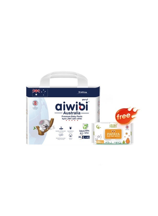 aiwibi Ultra-Thin Premium Baby Pants Diapers Size 5 XL, 40 Count, 12-17kg, Super Soft, Breathable & Anti-Leak
