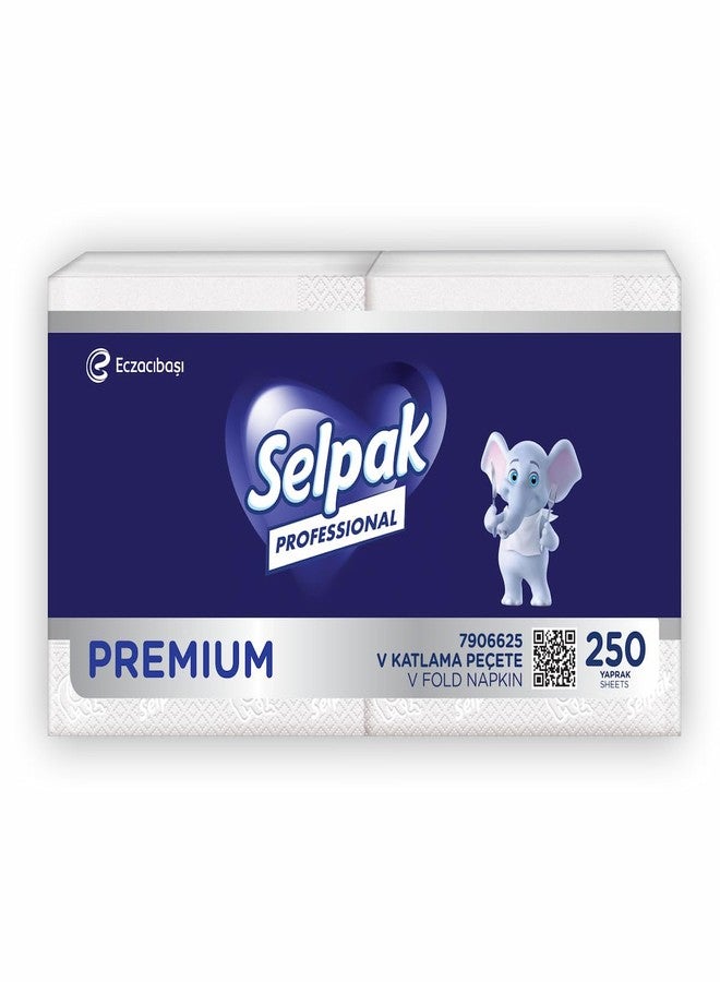 SELPAK Professional Premium V-Fold Napkins, 250 Sheets per Pack (1) - Image 1