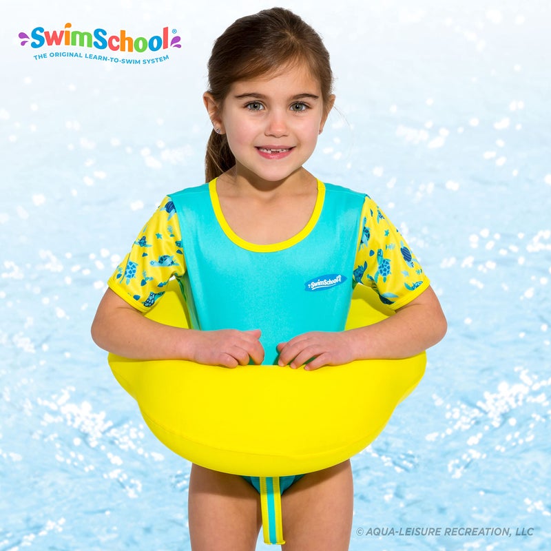 SwimSchool Ultra Swim Trainer â€“ Heavy Duty Toddler Swim Vest Floatie â€“ Comfortable Sweater-Fit Design with Adjustable Safety Seat â€“ Seafoam Blue Lemon - Image 5
