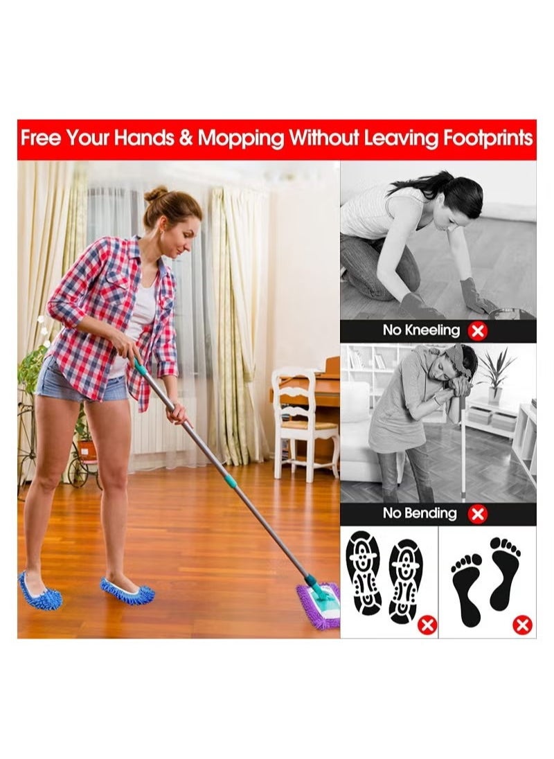RATSAW - Dust Sock Cleaning Slippers Mop Slippers for Floor Cleaning Microfiber Dust Mop Slippers Covers Dust Hair Cleaner Foot Socks Mop Caps Multi Function Floor Cleaning Shoe Covers 5 Pairs - Image 1