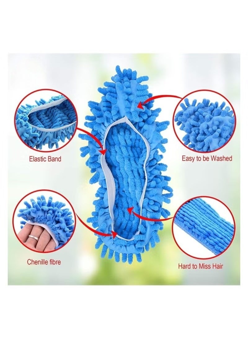 RATSAW - Dust Sock Cleaning Slippers Mop Slippers for Floor Cleaning Microfiber Dust Mop Slippers Covers Dust Hair Cleaner Foot Socks Mop Caps Multi Function Floor Cleaning Shoe Covers 5 Pairs - Image 1