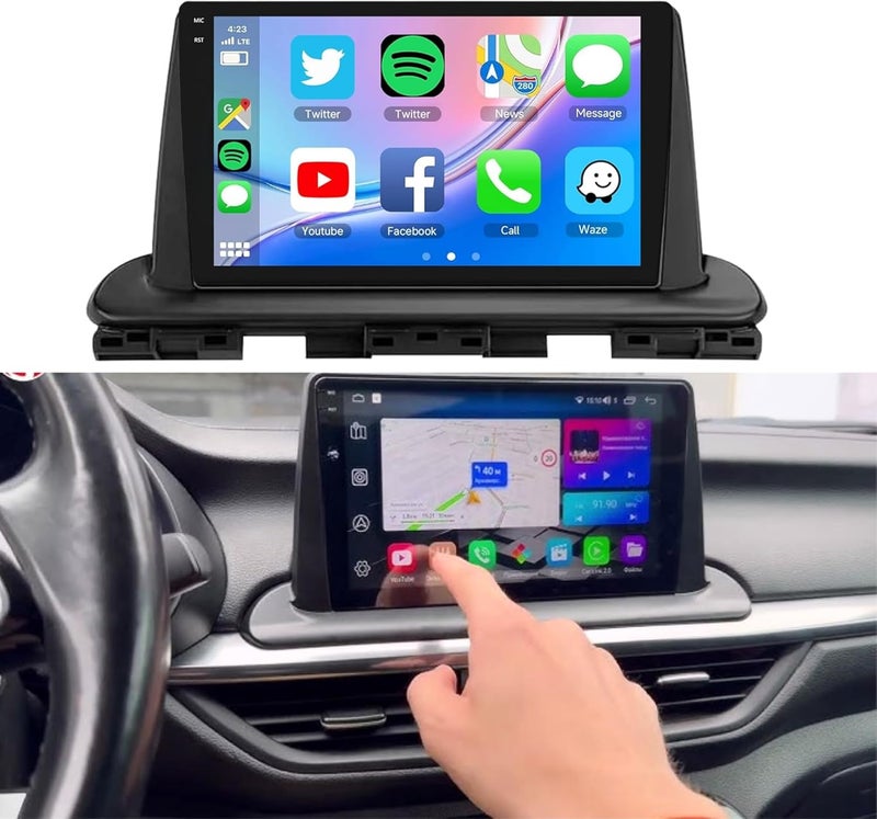 4K إم آر سي شاشة أندرويد لسيارة كيا سيراتو موديلات 2018 إلى 2022، مزودة بخاصية CarPlay وكاميرا عكس أوتوماتيكية للسيارة. - Image 3
