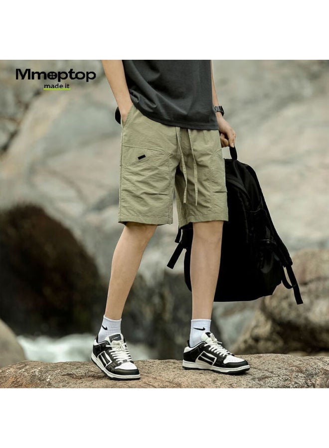 Mmoptop Style Outdoor Workwear Shorts For Men, Summer Trendy Straight-leg Sports Casual Loose Pants, Ch04 Light Green XL - Image 4