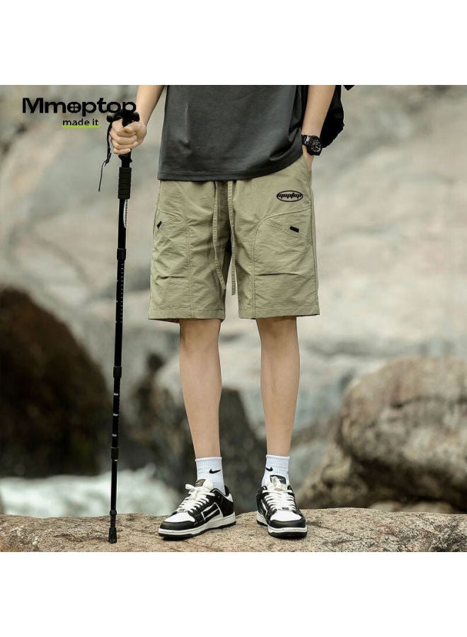 Mmoptop Style Outdoor Workwear Shorts For Men, Summer Trendy Straight-leg Sports Casual Loose Pants, Ch04 Light Green XL - Image 1