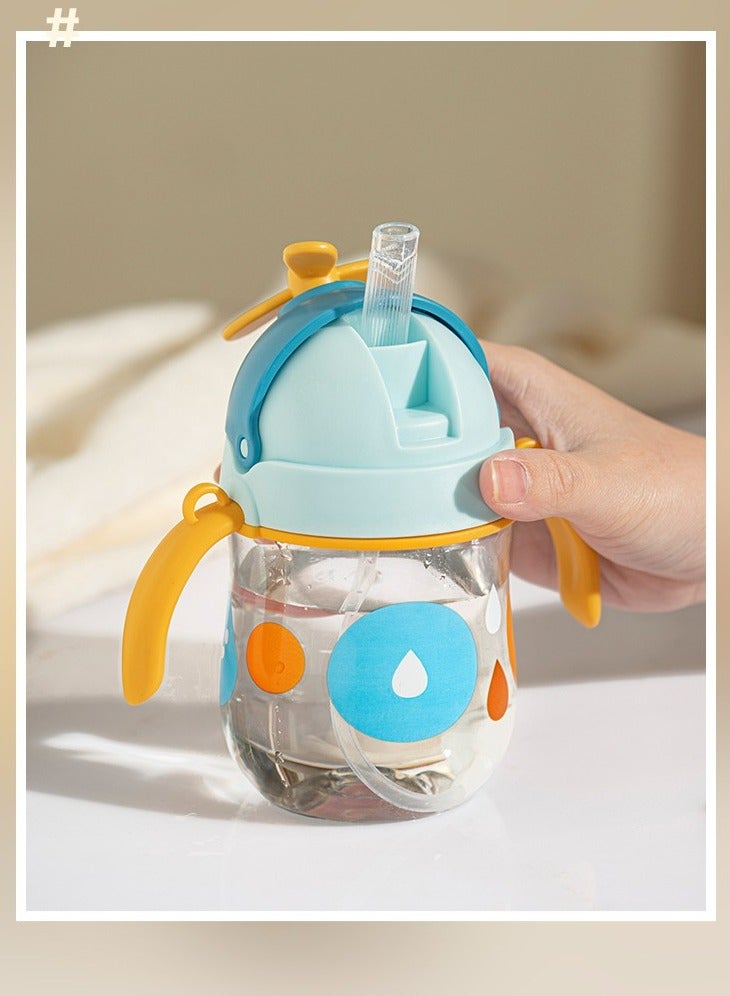 كأس الأطفال السخيف مع المقابض، زجاجة ماء للأطفال الصغار، زجاجة القش مع تصميم المروحة - Image 4