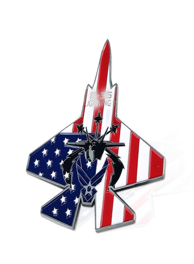 ASmileIndeep US Air Force Challenge Coin Colorized F-35 Lightning II Fighter Jet Military Coin for Airman - Image 3