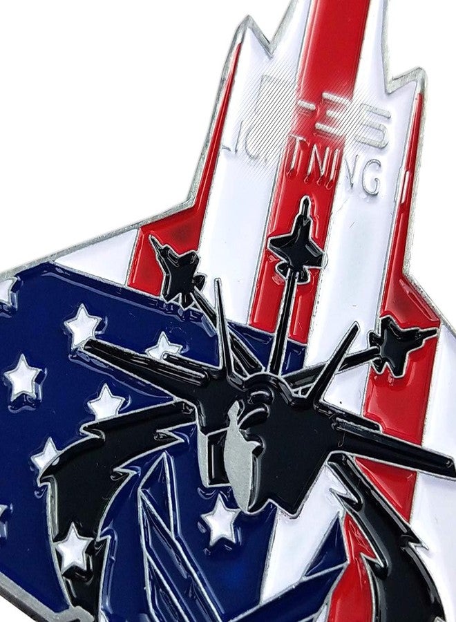 ASmileIndeep US Air Force Challenge Coin Colorized F-35 Lightning II Fighter Jet Military Coin for Airman - Image 4