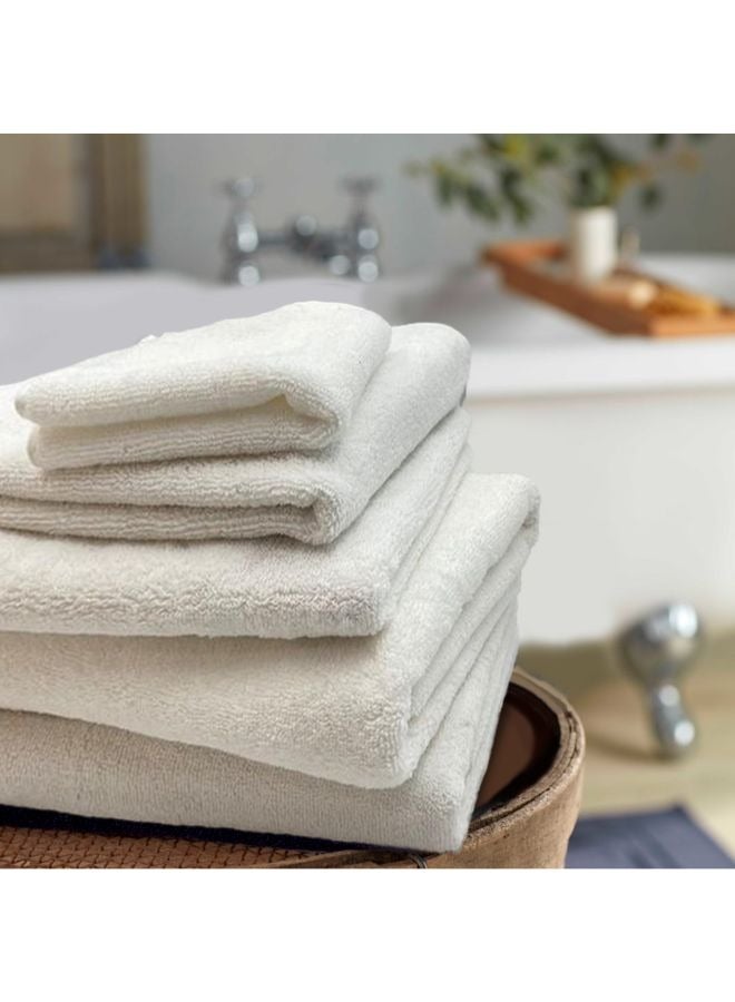 BYFT Iris (White) Premium Towel Set (Set of 1 Bath Towel,2 Hand Towel & 1 Wash Cloth) 100% Cotton, Highly Absorbent and Ultrasoft Quick Dry Bath Linen-600 GSM  - Image 1