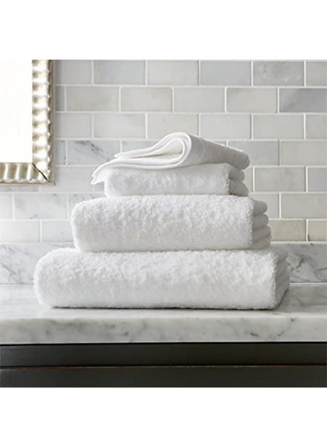 BYFT Iris (White) Premium Towel Set (Set of 1 Bath Towel,2 Hand Towel & 1 Wash Cloth) 100% Cotton, Highly Absorbent and Ultrasoft Quick Dry Bath Linen-600 GSM  - Image 3
