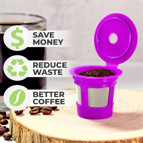 Perfect Pod Cafe Save 1-Stream Reusable K Cup Pod Coffee Filters - Refillable Coffee Pod Capsules with Built-In, Integrated Mesh Strainer for use with Keurig & Select Single Cup Coffee Makers, 6-Pack - Image 2